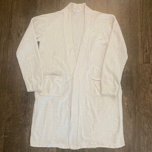 Knix cream terry cloth cardigan sweater, medium.